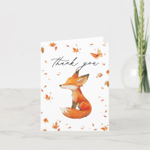 Fall Fairy First Birthday Thank You with a Fox Card