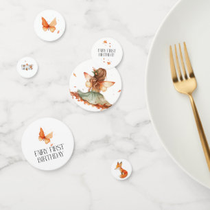 Fall Fairy First Birthday Thank You with a Fox Confetti