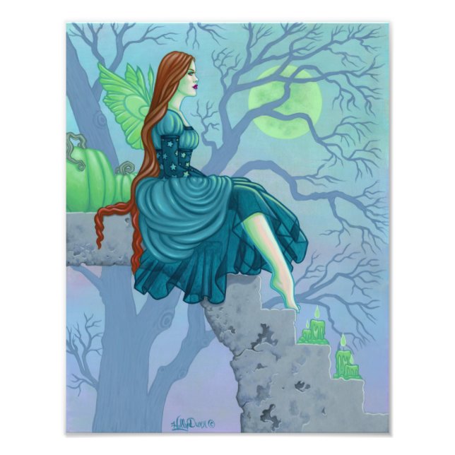 Fall Fairy Pumpkin Fantasy art  Photo Print (Front)