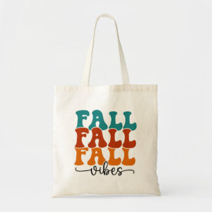Fall Fall Fall Vibes Calligraphy Script  Tote Bag