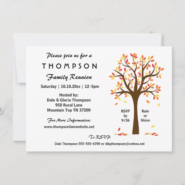 Fall Family Reunion, Party or Event Invitation (Front)