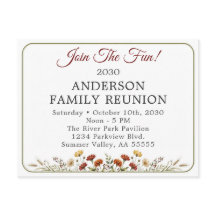 Fall Family Reunion Save The Date Wildflower Rust