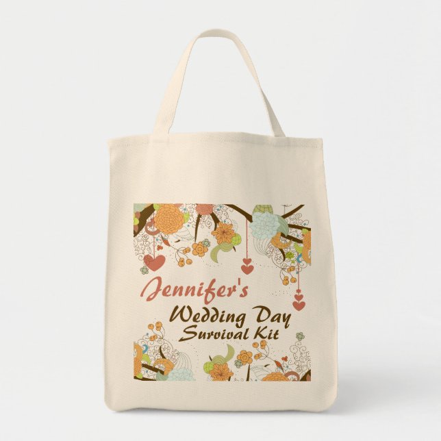 Fall Fantasy Floral Wedding Day Survival Kit Bag (Front)