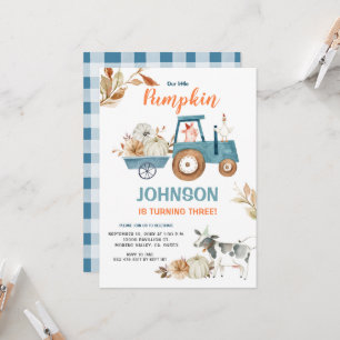 Fall Farm Our Little Pumpkin Birthday  Invitation