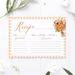 Fall Farmers Market Bridal Shower Recipe Card