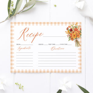 Fall Farmers Market Bridal Shower Recipe Card