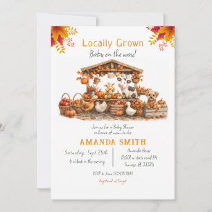 Fall Farmers Market Locally Grown Baby Shower Invitation