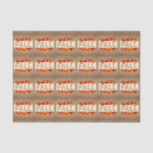 Fall Farmhouse Colourful Autumn Leaves on Burlap  Tissue Paper