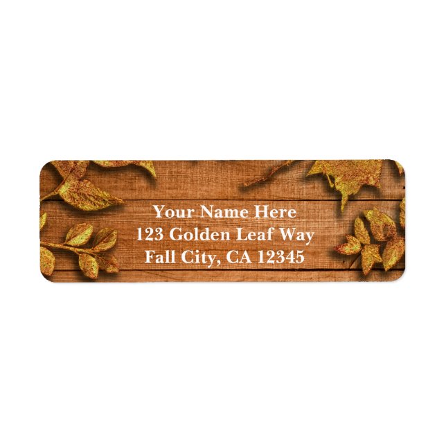 Fall Faux Gold Leaf Art Elegant Autumn (Front)