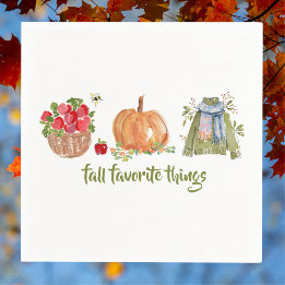 Fall Favourite Things Apples, Pumpkin, Sweater Napkin
