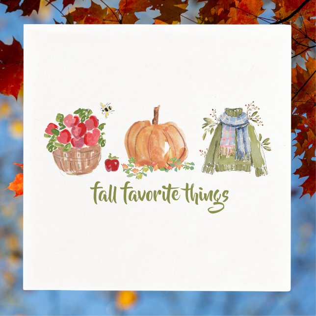 Fall Favourite Things Apples, Pumpkin, Sweater  Napkin (Creator Uploaded)