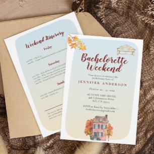 Fall favourites Rustic Bachelorette Weekend  Invitation