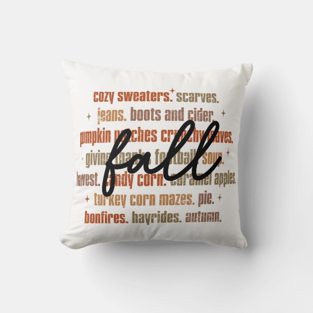 Fall Favourites Word Art Cushion (Front)