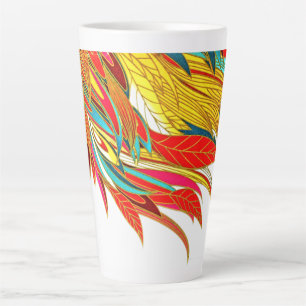 Fall Feather elegant colourful abstract art Latte Mug