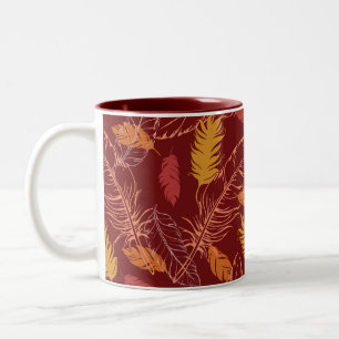 Fall Feathers 2-Tone Coffee Mug