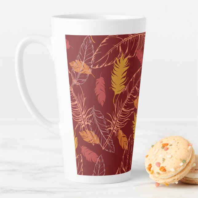 Fall Feathers Latte Mug (In Situ)