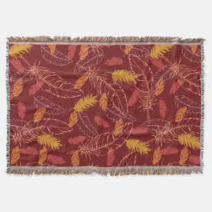 Fall Feathers Throw Blanket