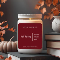 Fall Felling Candle Label | Burgundy Minimalist 