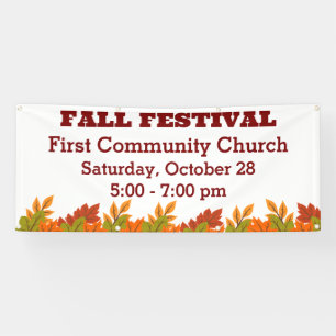 Fall Festival Autumn Leaves Themed Community Event Banner