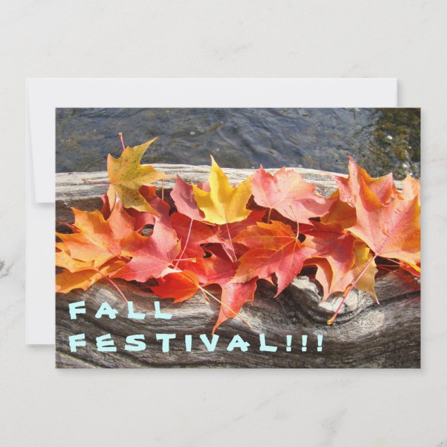 FALL FESTIVAL! Event Invitations Autumn Leaves (Front)