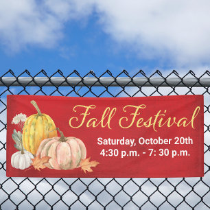 Fall Festival Floral Pumpkin Banner