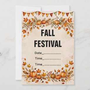Fall Festival Invitation - Watercolor Pumpkin