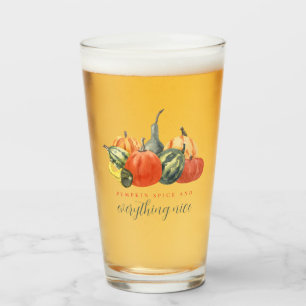 Fall Fete Autumn Party Colourful Pumpkins Beer Glass
