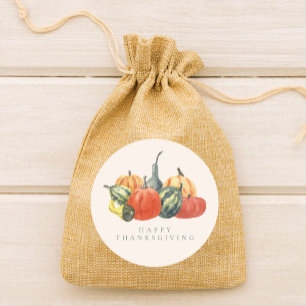 Fall Fete Autumn Party Colourful Pumpkins Classic Round Sticker