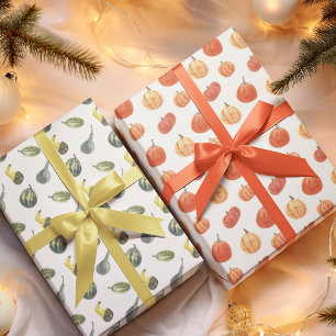 Fall Fete Autumn Party Colourful Pumpkins wrapping Wrapping Paper Sheet