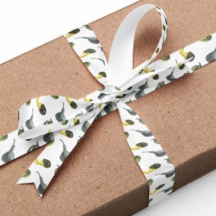 Fall Fete Autumn Party Green Pumpkins  Satin Ribbon