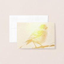 Fall Finch Blank Foil Note Card