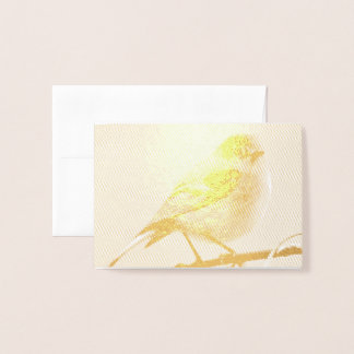 Fall Finch Blank Foil Note Card