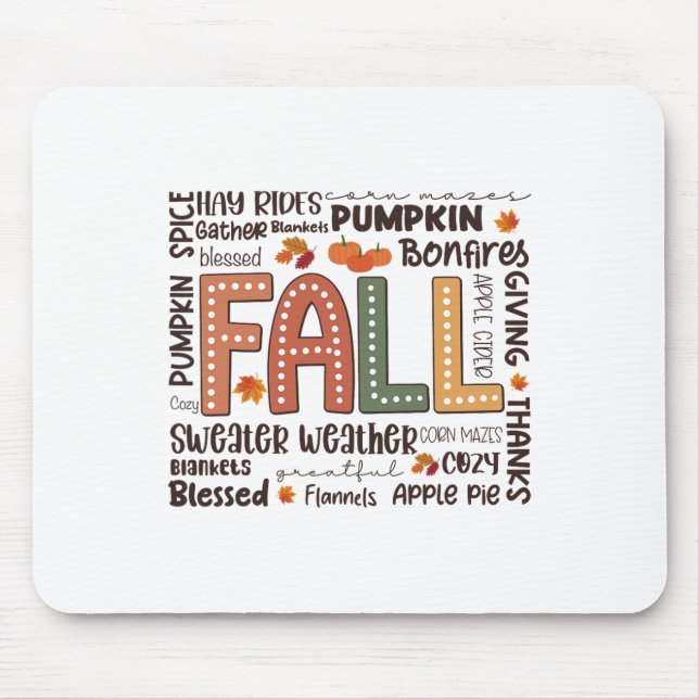 Fall Flannels Pumpkin Season Fall Vibes Autumn Tha Mouse Mat (Front)