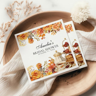 Fall Floral Afternoon Tea Party Bridal Shower Napkin