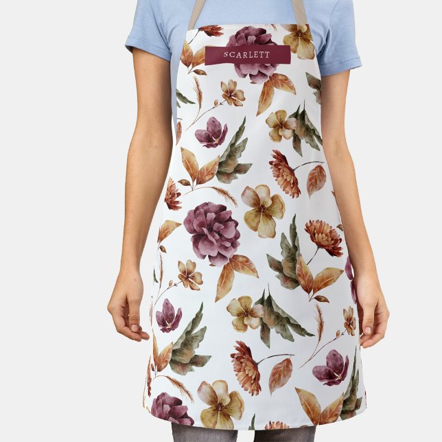Fall Floral All-Over Print Apron (Fall Floral All-Over Print Apron by Painted Paperie
)