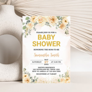 Fall Floral Autumn Baby Shower Invitation