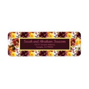 Fall Floral Autumn Flowers Return Address Labels
