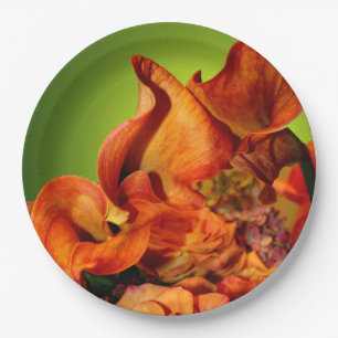 Fall Floral Autumn Rustic Wedding Arrangement Paper Plate