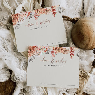 Fall Floral Baby Shower Advice & Wishes Card