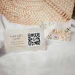 Fall Floral Baby Shower Gift Registry QR Code Enclosure Card<br><div class="desc">Floral Eucalyptus Baby Shower Gift Registry QR Code card that your guests will love - while simplifying gift-giving. All text can easily be personalised with your message and payment details (Zelle,  PayPal and Venmo) and your QR code. Matching items in our store Cava Party Design</div>