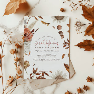 Fall Floral baby shower Invitation