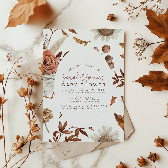 Fall Floral baby shower Invitation (Creator Uploaded)