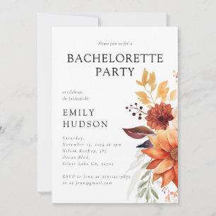 Fall Floral Bachelorette Party Invitation