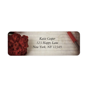 Fall Floral Background with Pen and Lined Paper