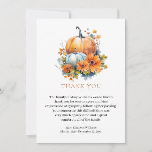 Fall Floral Bereavement Funeral Thank You Card