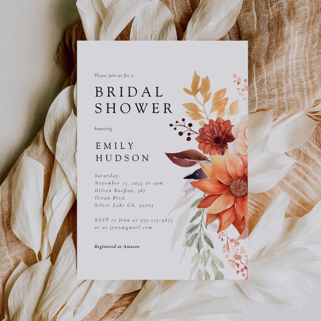 Fall Floral Boho Bridal Shower Invitation (Creator Uploaded)