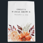 Fall Floral Boho Bridal Shower Medium Gift Bag<br><div class="desc">Fall Floral Boho Bridal Shower Medium Gift Bag</div>