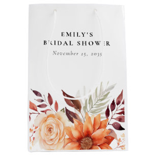 Fall Floral Boho Bridal Shower Medium Gift Bag