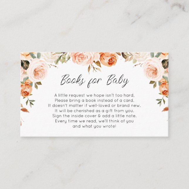 fall floral books for baby card (Front)