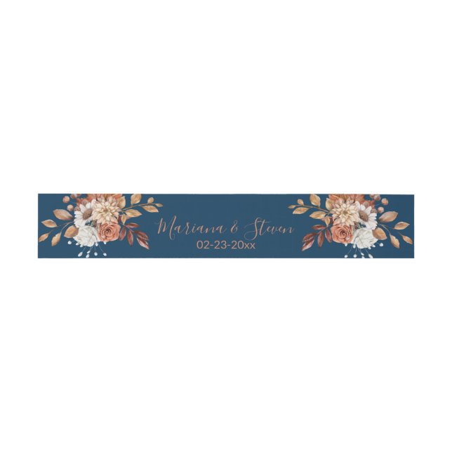 Fall Floral Bouquet Invitation Belly Band (Flat)